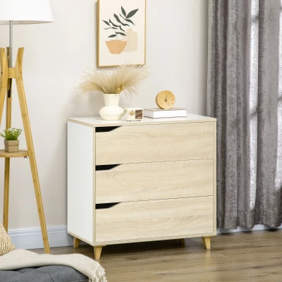 HOMCOM Cassettiera 75x42x75cm Bianco