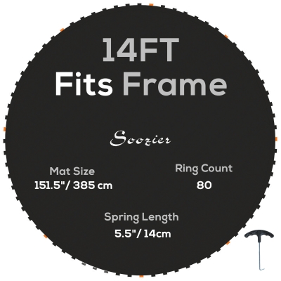 SPORTNOW Tapete de Repuesto para Trampolín Lona de Salto de Repuesto Compatible Trampolín 4,3 m y resortes de 14 cm