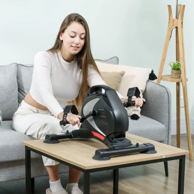SPORTNOW Mini Vélo d'Exercice 8 Niveaux Résistance Noir