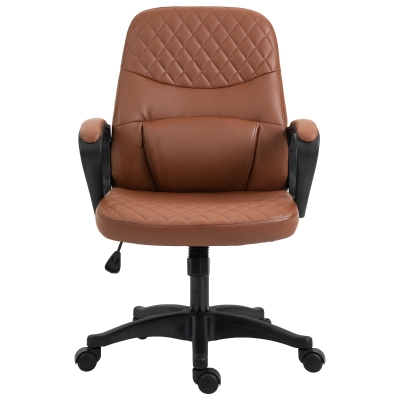 Vinsetto Fauteuil Bureau Massage Similicuir Marron Réglable