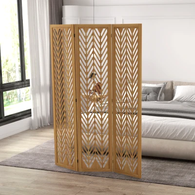 HOMCOM Paravento 120x170x1.7cm Marrone