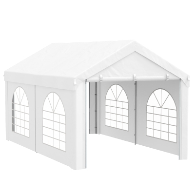 Outsunny Tente de reception, tonnelle, barnum 5x3 m avec 4 grandes fenêtres 2 portes 15m²