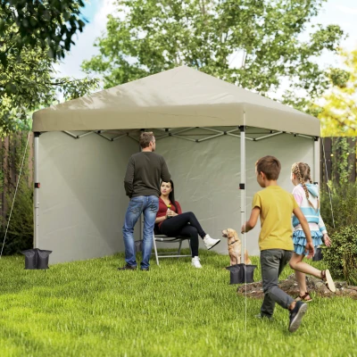 Outsunny Gazebo da giardino pieghevole 297x297x288cm Beige