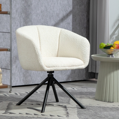 HOMCOM Poltrona 58,5cm x 59cm x 78,5cm Bianco crema