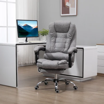 Vinsetto poltrona da ufficio 65x70x119cm Grigio chiaro