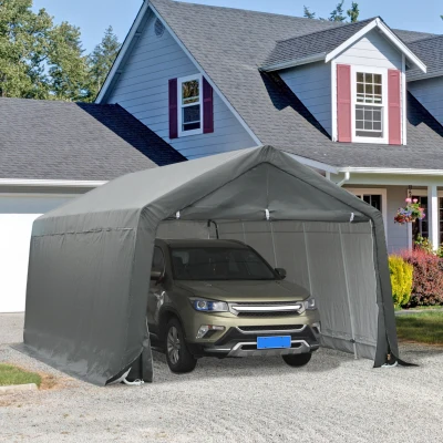 Outsunny Tenda per Auto 600x360x275cm Grigio