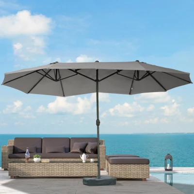 Outsunny ombrellone 460x270x240cm Grigio