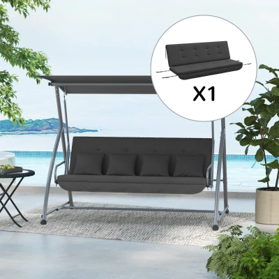 Outsunny Cojín de asiento y respaldo para jardín 170x100x8cm Gris oscuro