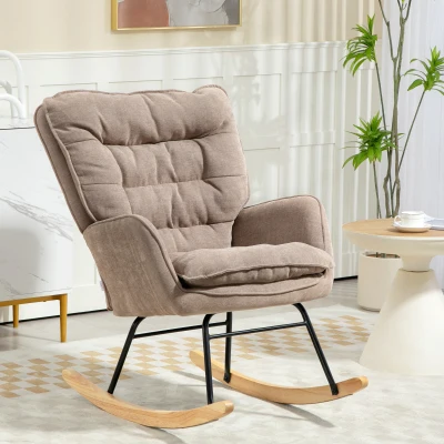 HOMCOM Sedia a Dondolo 71cm x 98,5cm x 97cm Marrone