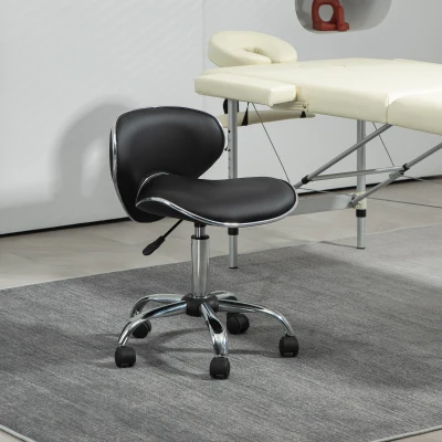 HOMCOM Sgabello a rotelle 44x48x74cm Nero