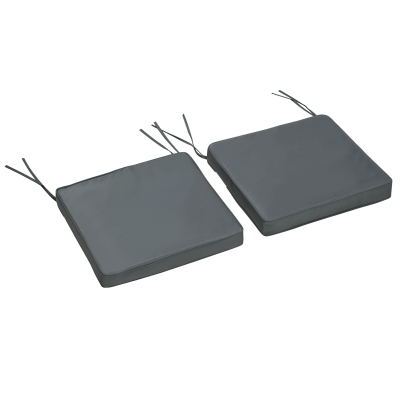 Outsunny Set aus 2 Gartenstuhlkissen Gartenstuhlauflage Abnehmbarer Bezug 5 cm Polsterung Polyesterstoff 45L x 45B cm Dunkelgrau