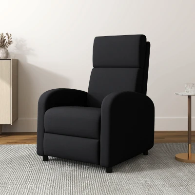 HOMCOM Poltrona relax inclinabile 64x86x102cm Nero