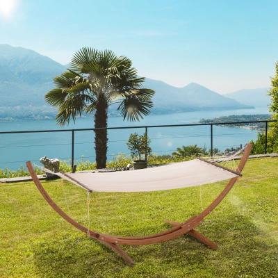 Outsunny Amaca con supporto 325x118x120cm Bianco
