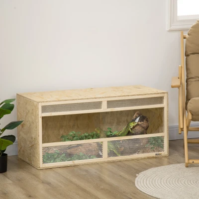 PawHut Terrario per rettili 100x47x47cm Legno naturale