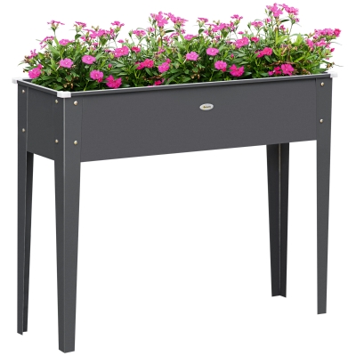 Outsunny Fioriera su piedi 100x30x80cm Gris