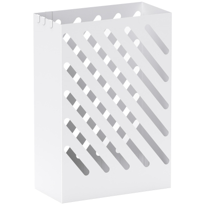 Suport pentru umbrele cu tavă și 4 cârlige 28x14x41 cm alb