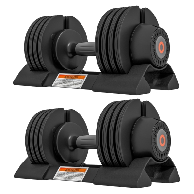 SPORTNOW Kit Haltères Réglables avec Rangement Acier Noir