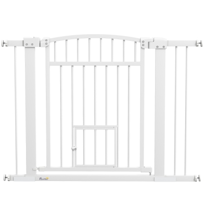PawHut Barriera di sicurezza per cani 104x5x77cm Bianco