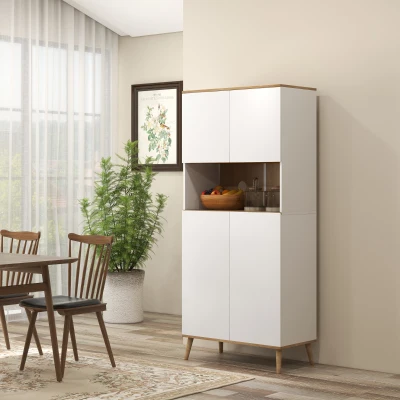 HOMCOM Buffet da cucina 80x40x178cm Bianco