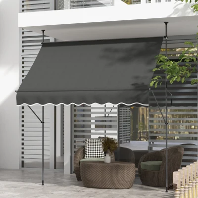 Outsunny Tenda da sole 250x120x300cm Grigio scuro