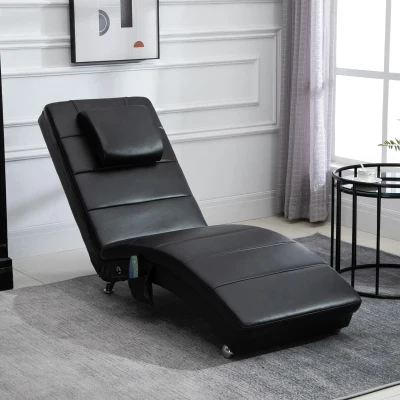 HOMCOM Poltrona relax 58cm x 163cm x 87cm Nero