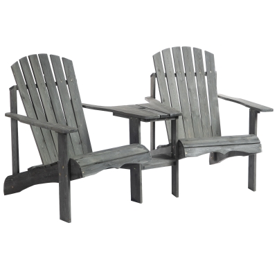 Outsunny Sedia da giardino Adirondack 170cm x 87cm x 92cm Grigio