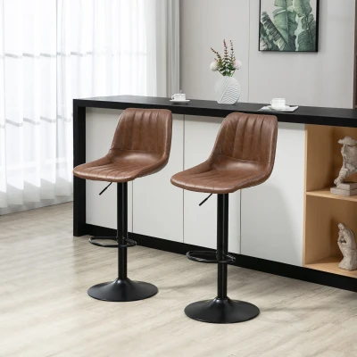 HOMCOM Set di 2 sgabelli da bar 43x49.5x119cm Marrone