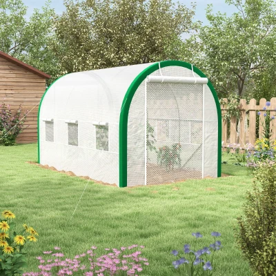 Outsunny Serra Tunnel 358cm x 210cm x 210cm Bianco