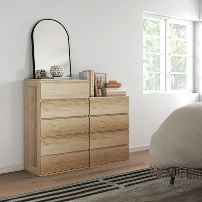 HOMCOM Comò 60x38x100cm Legno naturale