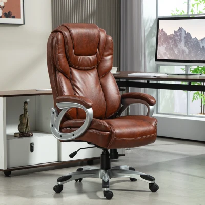 HOMCOM Sedia da ufficio 66x75.5x124.5cm Marrone