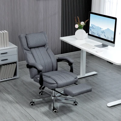 Vinsetto Sedia per Ufficio con Massaggio 65cm x 61cm x 113cm Grigio