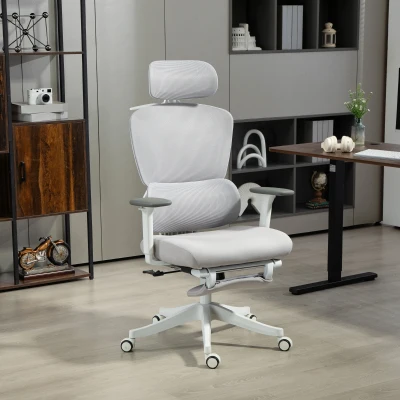 HOMCOM Sedia da ufficio 71x70x119cm Grigio