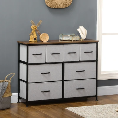 HOMCOM Cassettiera 100x30x78cm Grigio