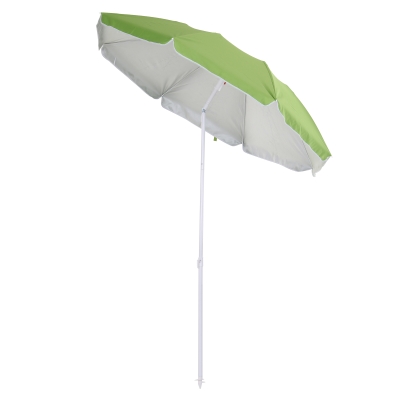 Outsunny Ombrellone da spiaggia inclinabile 160x160x205cm Verde
