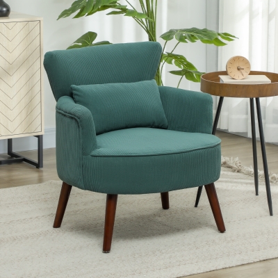 HOMCOM Poltroncina Singola 69cm x 69,5cm x 78cm Verde Scuro