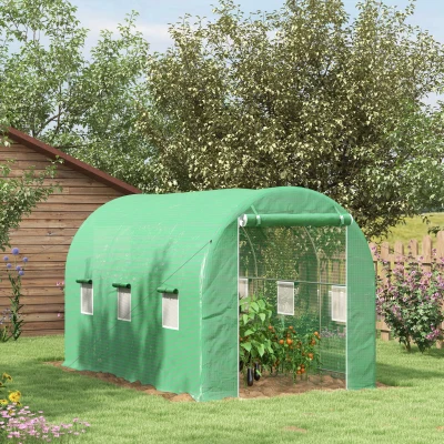 Outsunny Serra da giardino 400x200x205cm Verde