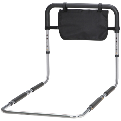 HOMCOM Bettgriff sichere Barriere Schutz höhenverstellbarer Griff Tasche 87Lx51,5Bx45-55H cm