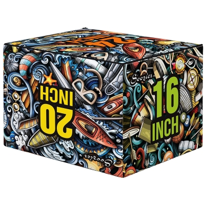 SPORTNOW Plyo Box3 Alturas Jumping Box Antideslizante para Casa y Gimnasio, 61x51x41 cm, Multicolor
