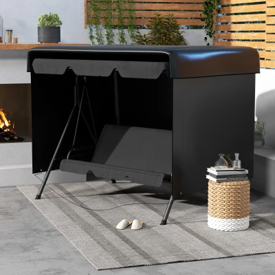 Outsunny Schutzhülle für Gartenschaukel Abdeckung wasserdicht Größe 2,15L x 1,55B x 1,5H m PE Schwarz