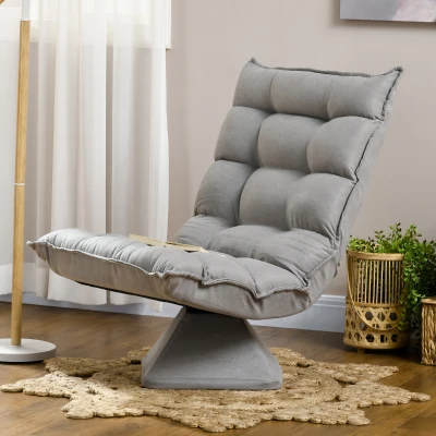 HOMCOM Poltrona da pavimento 62x70x95cm Grigio