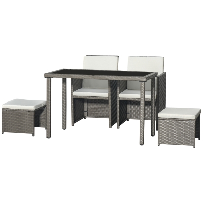 Outsunny Set da salotto da giardino 120x60x72cm Grigio