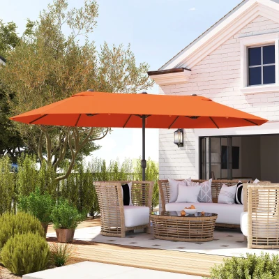 Outsunny Double-Sided Garden Parasol Orange 4.6m