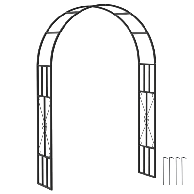 Outsunny Arco da giardino 150x40x223cm Nero