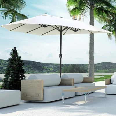 Outsunny ombrellone 460x270x240cm Beige