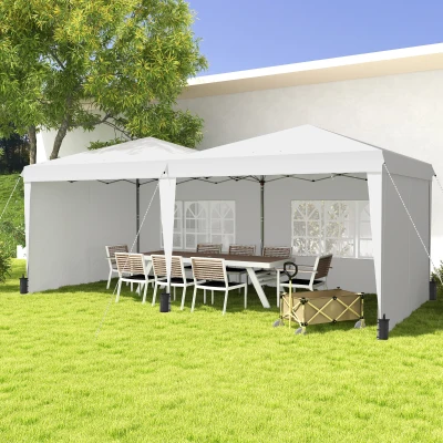 Outsunny Gazebo 585x295x275cm Bianco