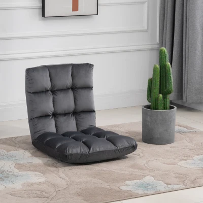HOMCOM Poltrona convertibile 71x55x53.5cm Grigio scuro