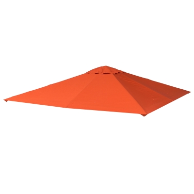 Outsunny Toit Remplacement 3x3m Polyester Orange Ventilé