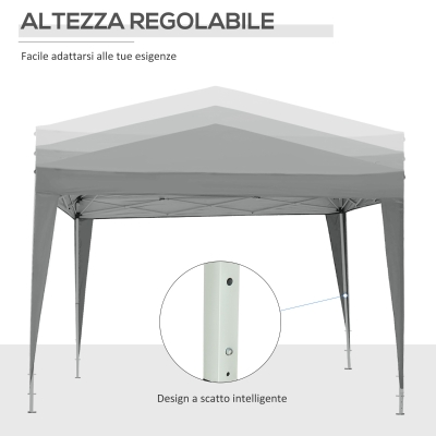 Outsunny Cenador para Exteriores 3x3 m Plegable con 4 Paneles Laterales, en Acero y Tela Oxford Gris Claro(m-4)