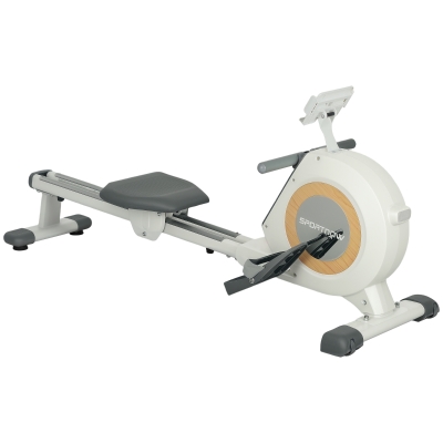 SPORTNOW Remo magnético 16 niveles con pantalla LCD y soporte para teléfono, almacenamiento vertical, para el entrenamiento en casa