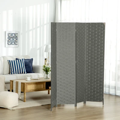 HOMCOM Paravento 159.5x169.5x1.6cm Grigio